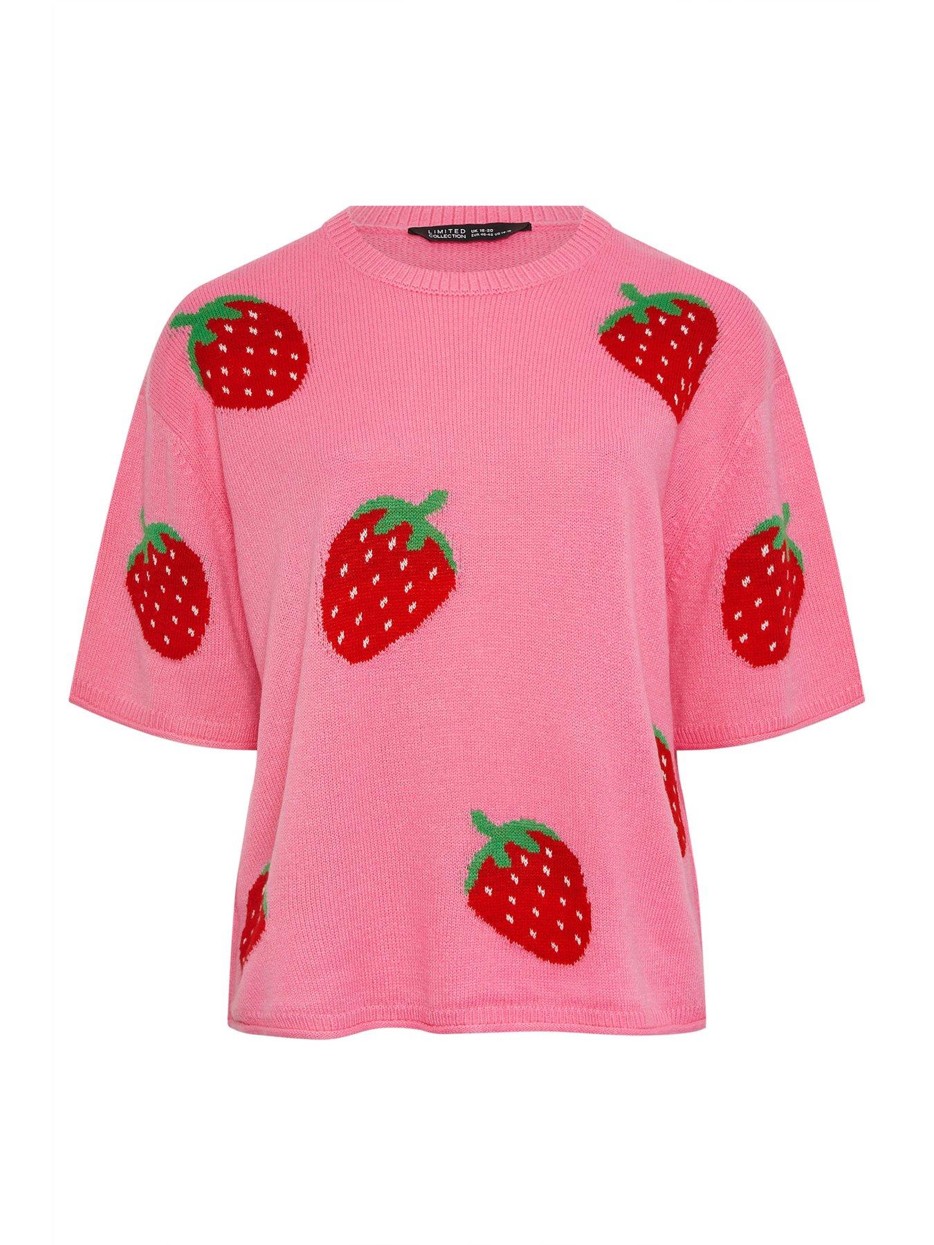  image of yours-curve-strawberry-knit-boxy-top-pink