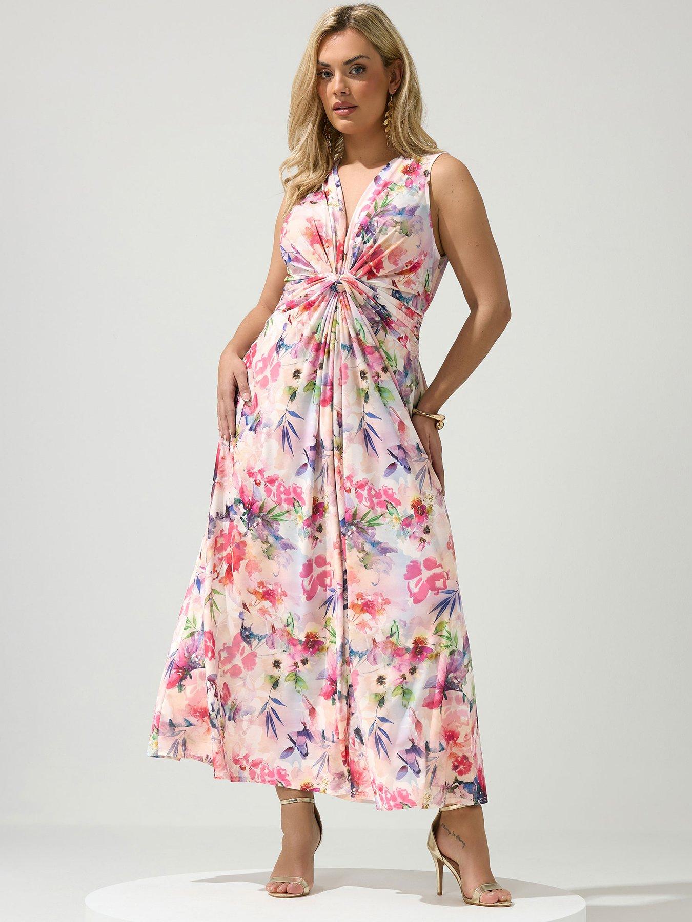 yours-curve-knot-front-sleeveless-maxi-dress-white