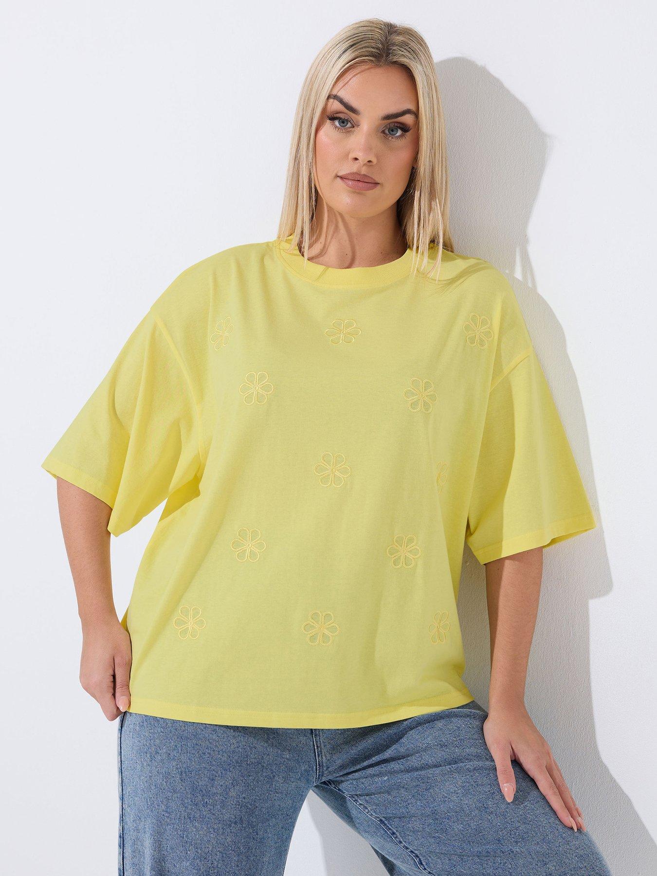 Yours Curve Embroidered Lemon Print Vest