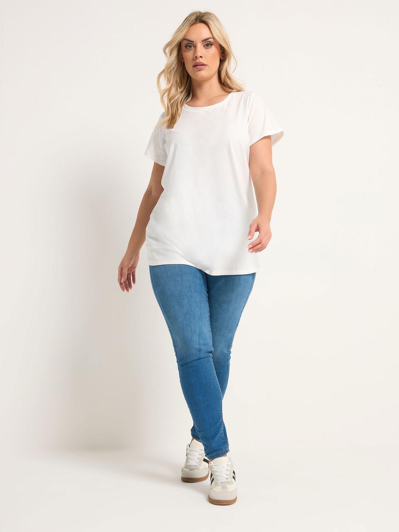  image of yours-curve-3-pack-short-sleeve-basic-t-shirts-greenpinkwhite