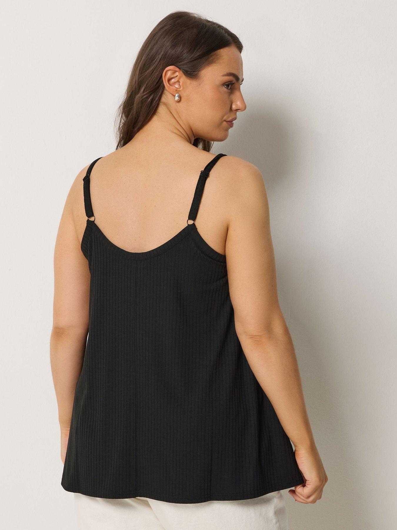 stillFront image of yours-curve-ribbed-swing-cami-black