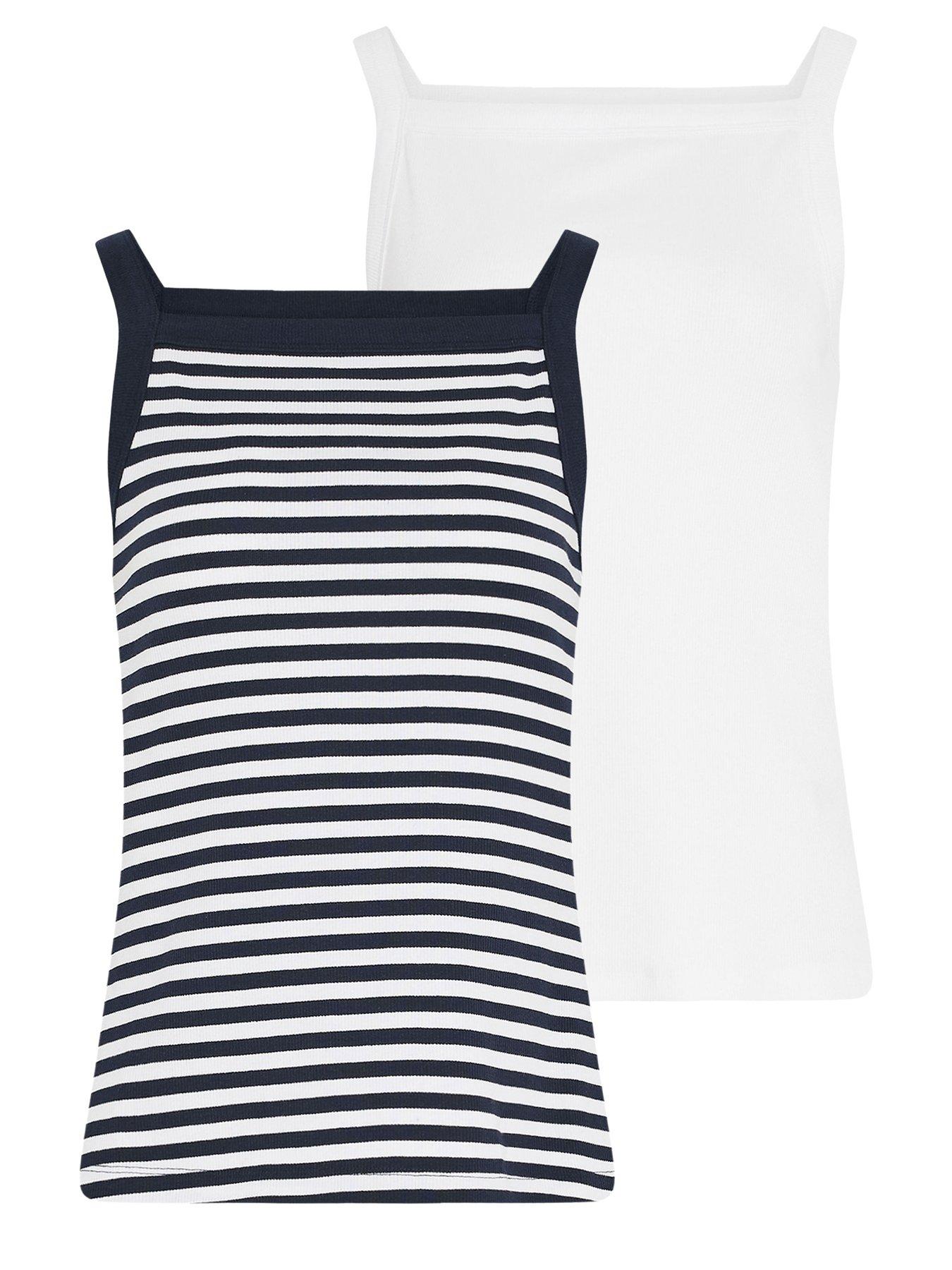  image of long-tall-sally-2-pack-high-neck-ribbed-vest-white