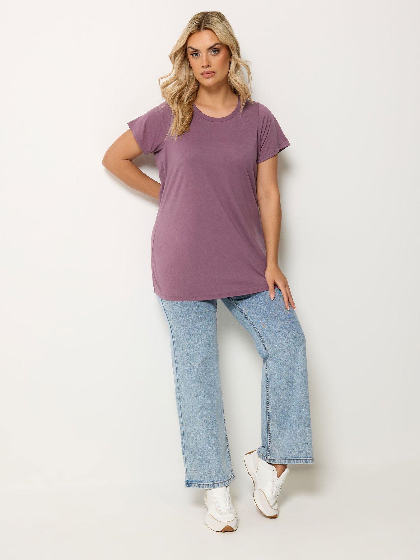  image of yours-curve-3-pack-short-sleeve-basic-t-shirts-multi