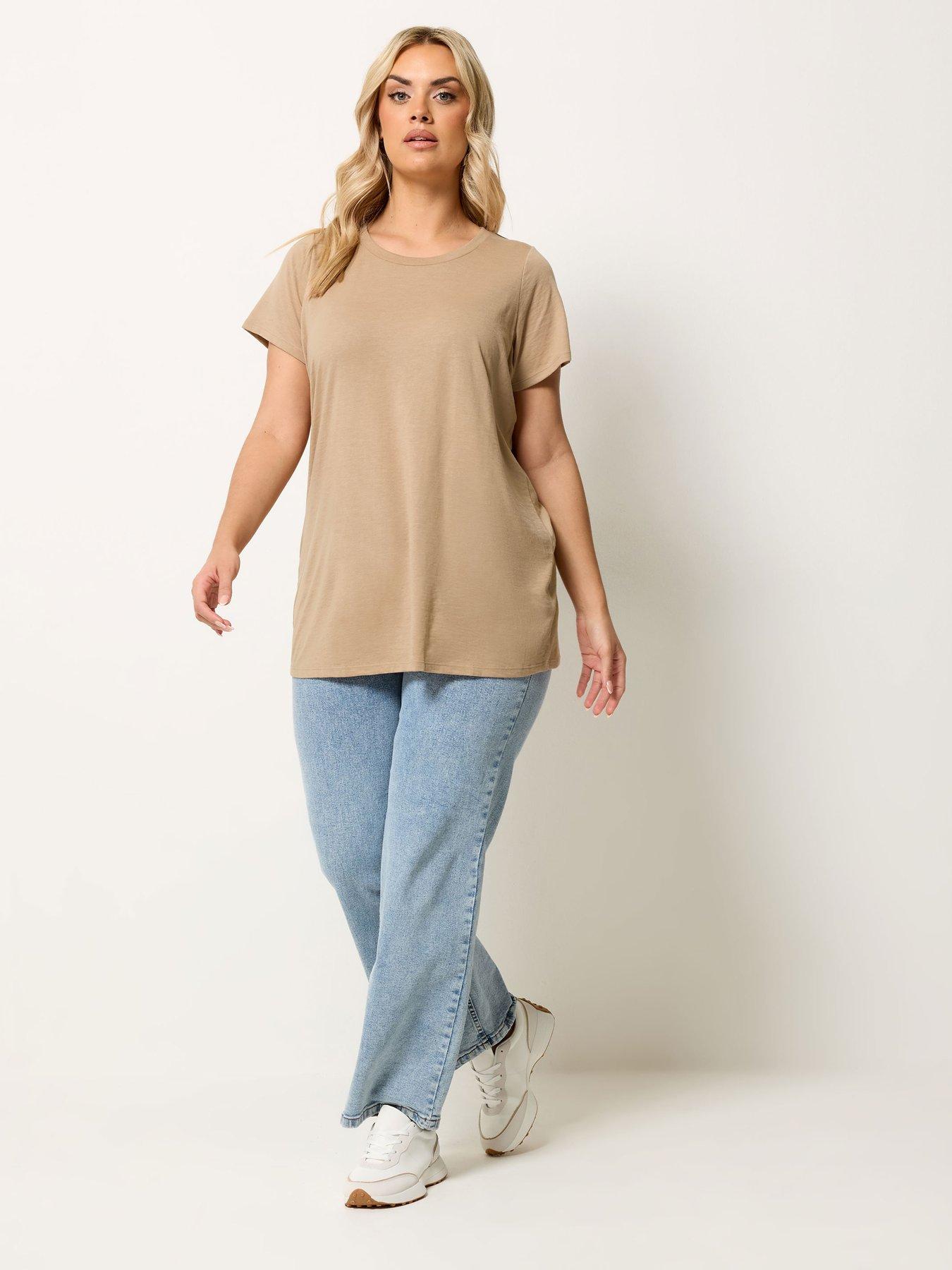  image of yours-curve-3-pack-short-sleeve-basic-t-shirts-multi