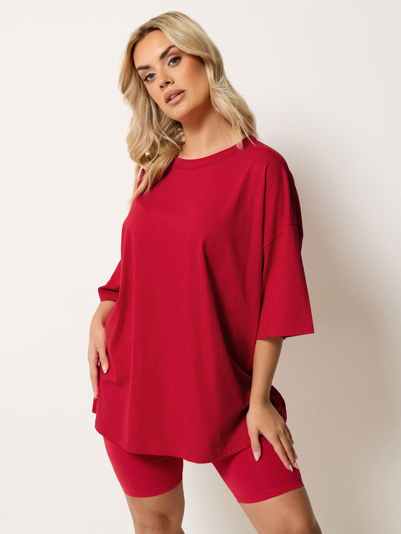 yours-curve-boxy-t-shirt-red