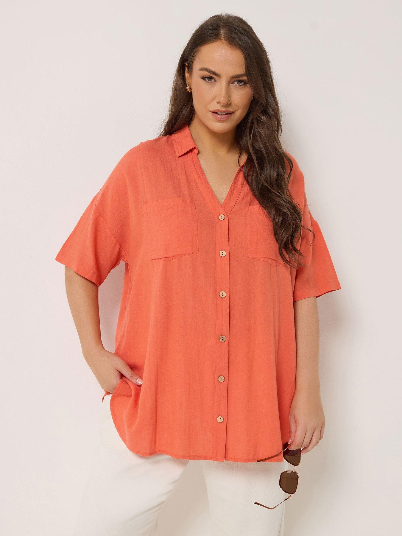 Yours Curve Desert Shirt - Orange