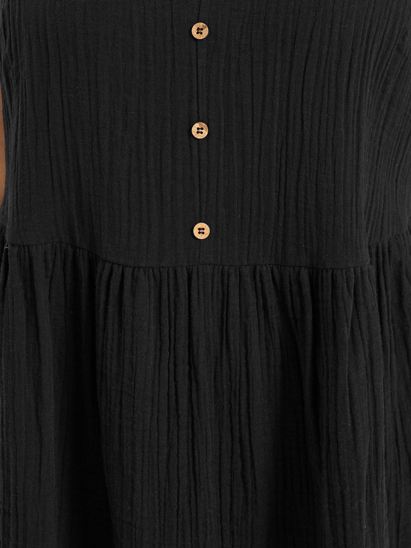 Image 4 of 5 of Yours Curve Cheesecloth Smock Cami - Black
