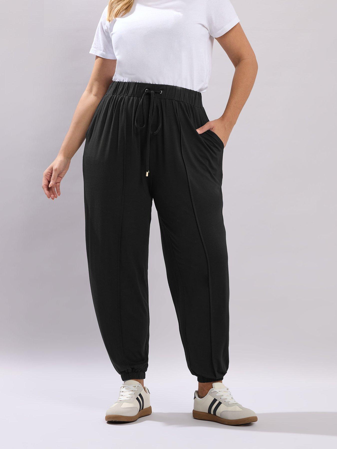 Yours Curve New Style Harem Joggers - Black