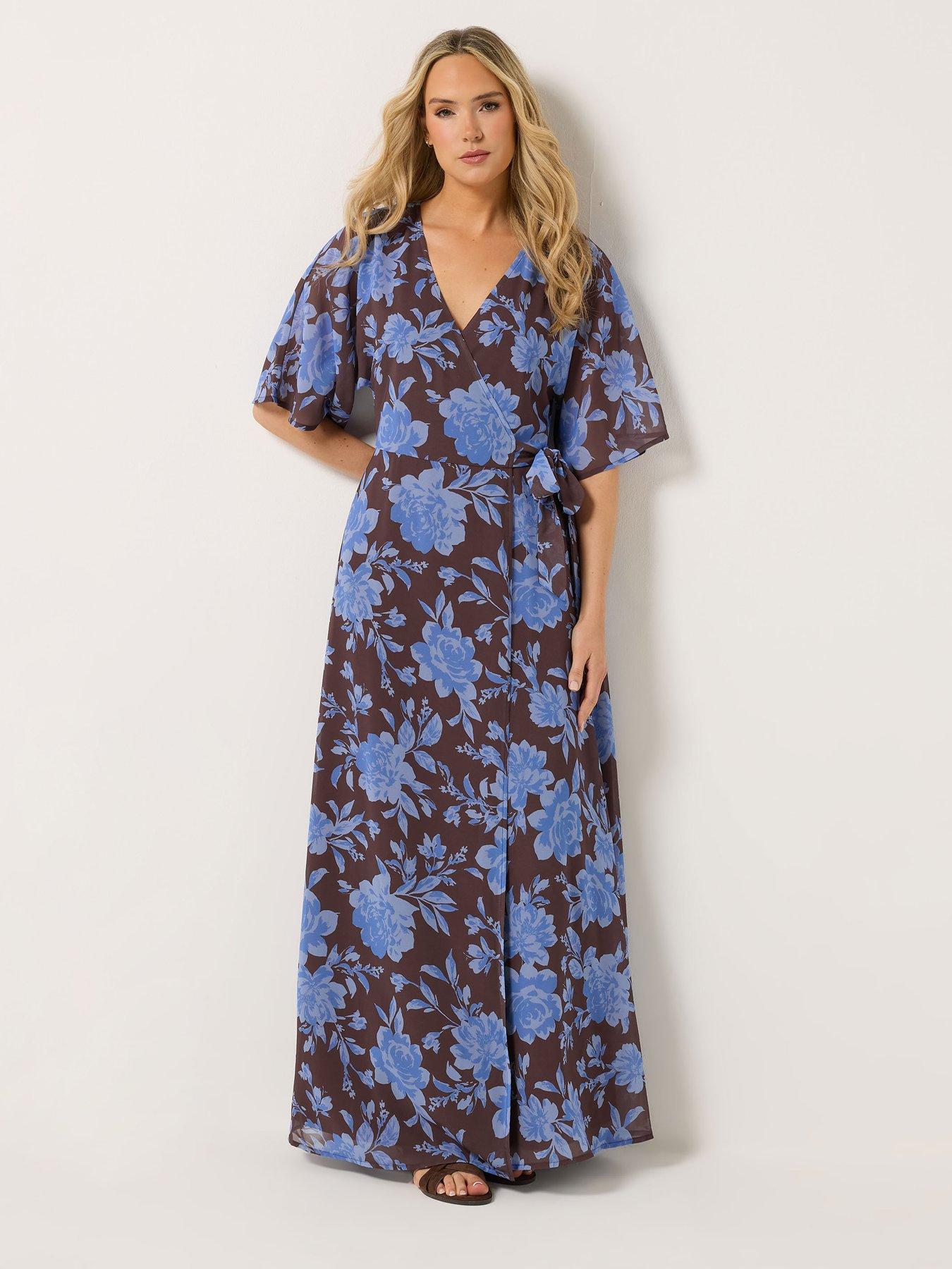 Long Tall Sally Floral Wrap Maxi Dress - Brown