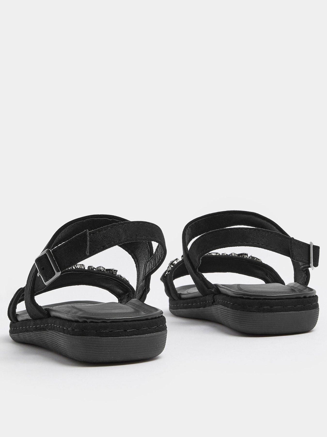  image of yours-extra-wide-fit-glitz-two-part-sandal-black