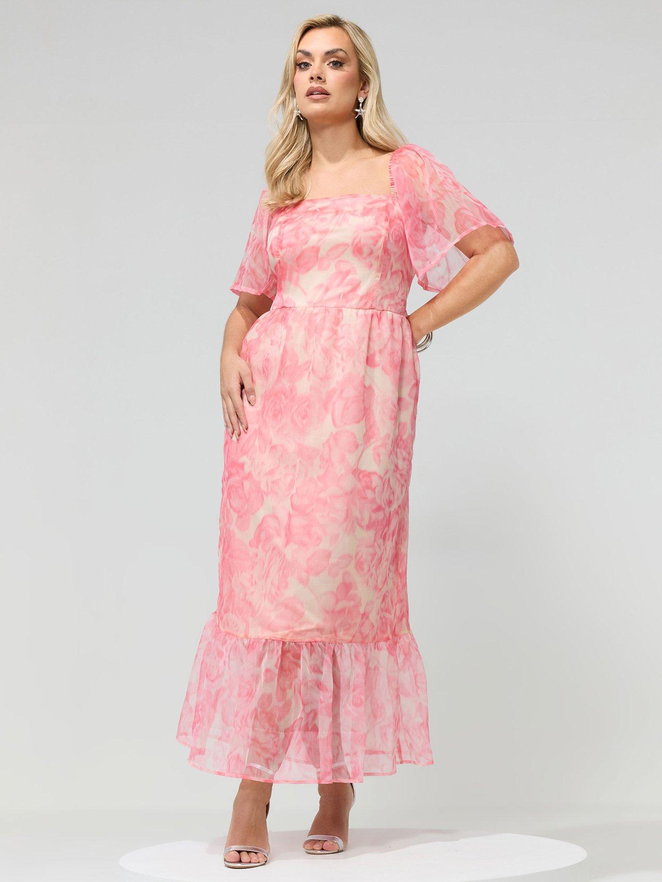 Yours Curve Abstract Organza Dress