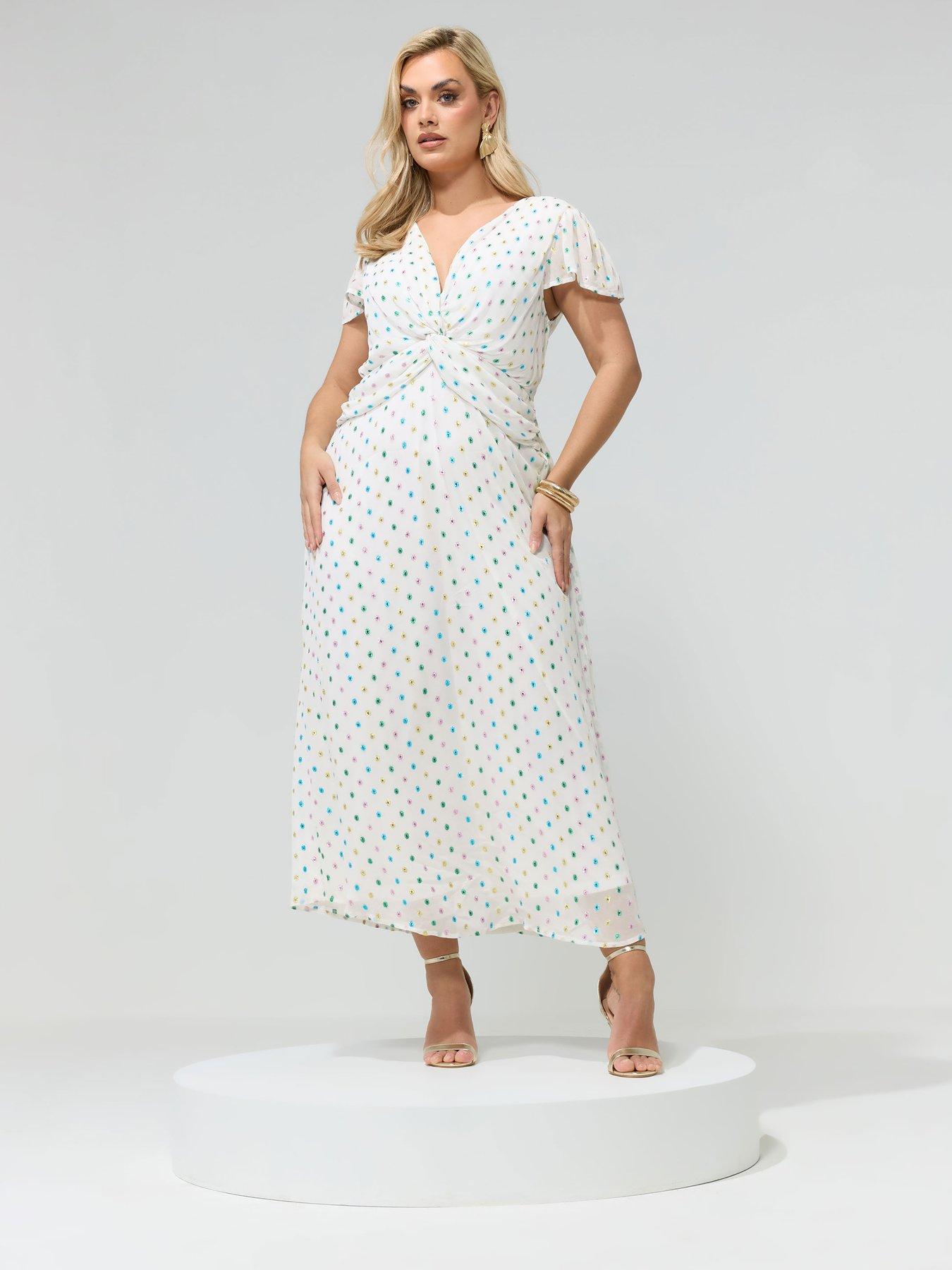 Yours Curve Twist Front Metallic Dress