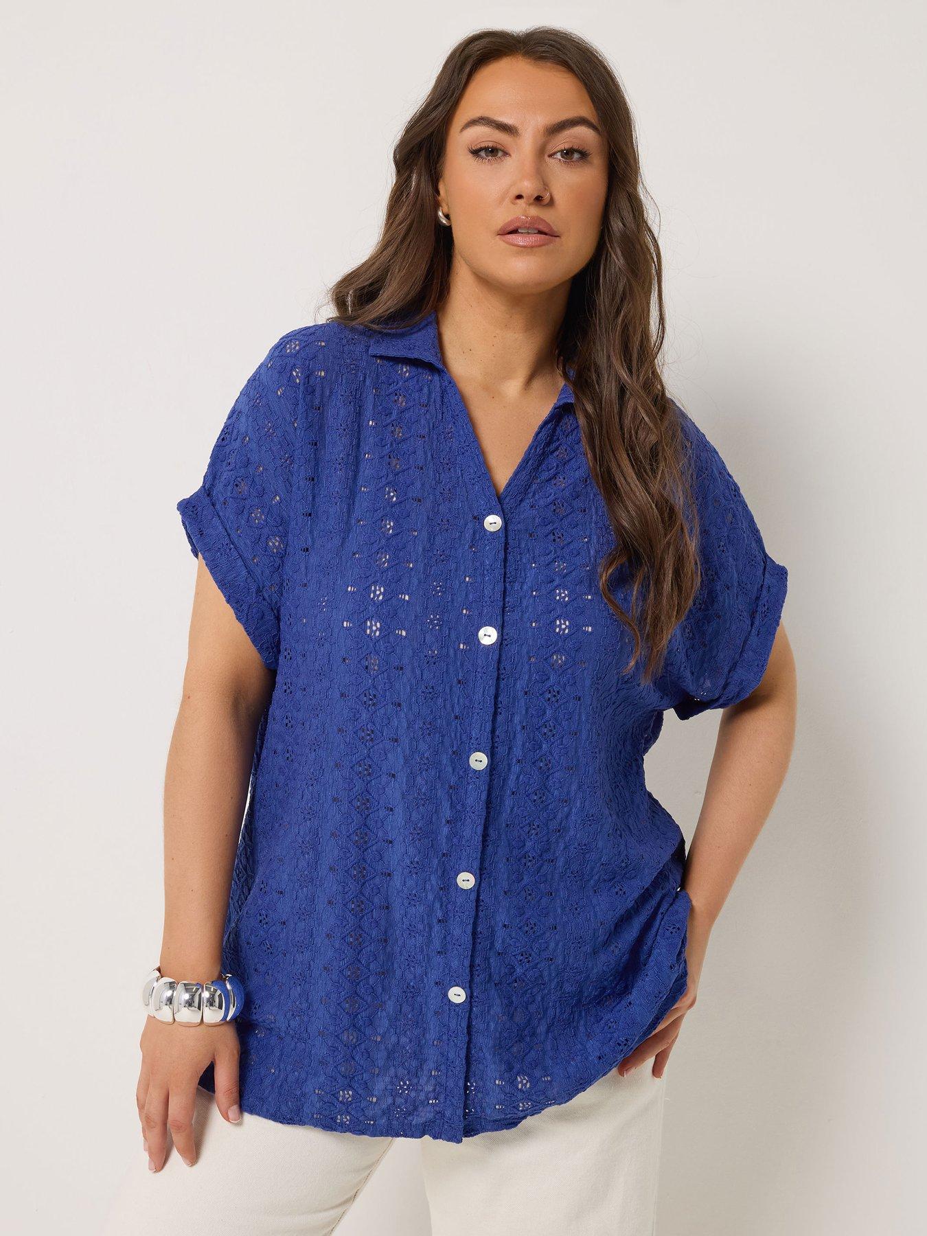 Yours Curve Broderie Grown On Shirt