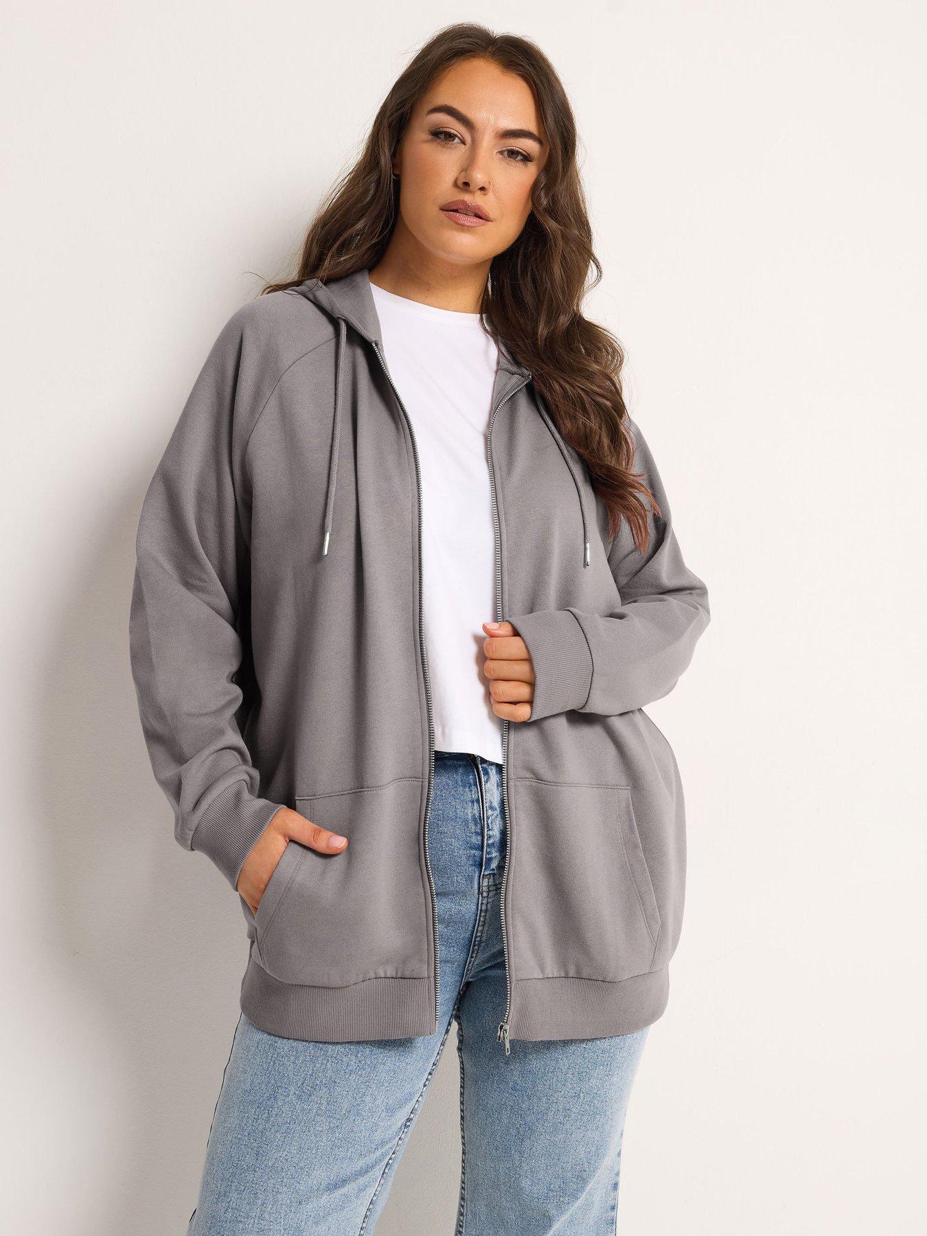 Yours Curve Zip Through Hoodie - Mauve