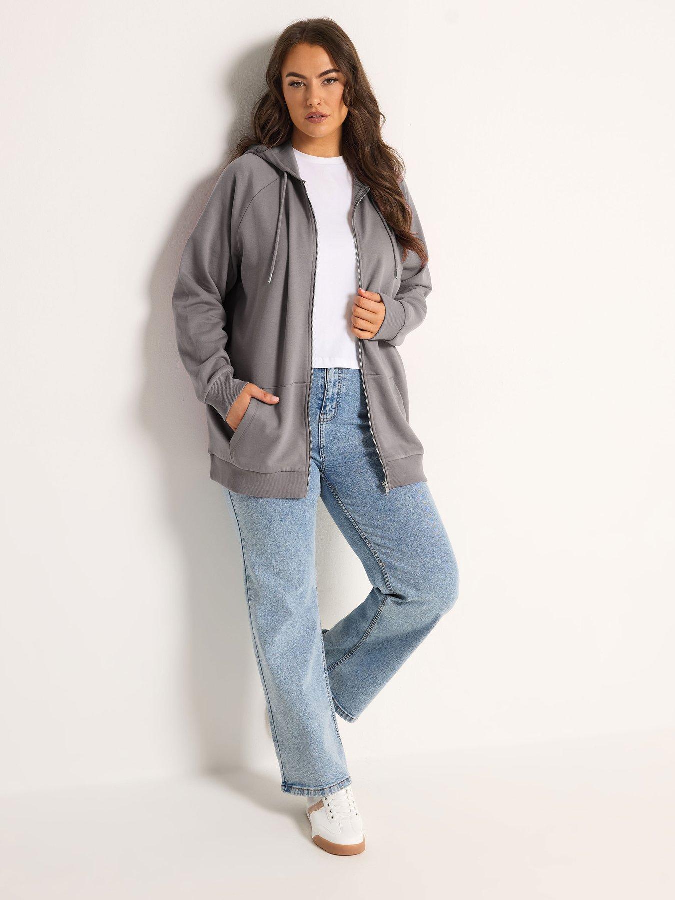 Image 3 of 5 of Yours Curve Zip Through Hoodie - Mauve