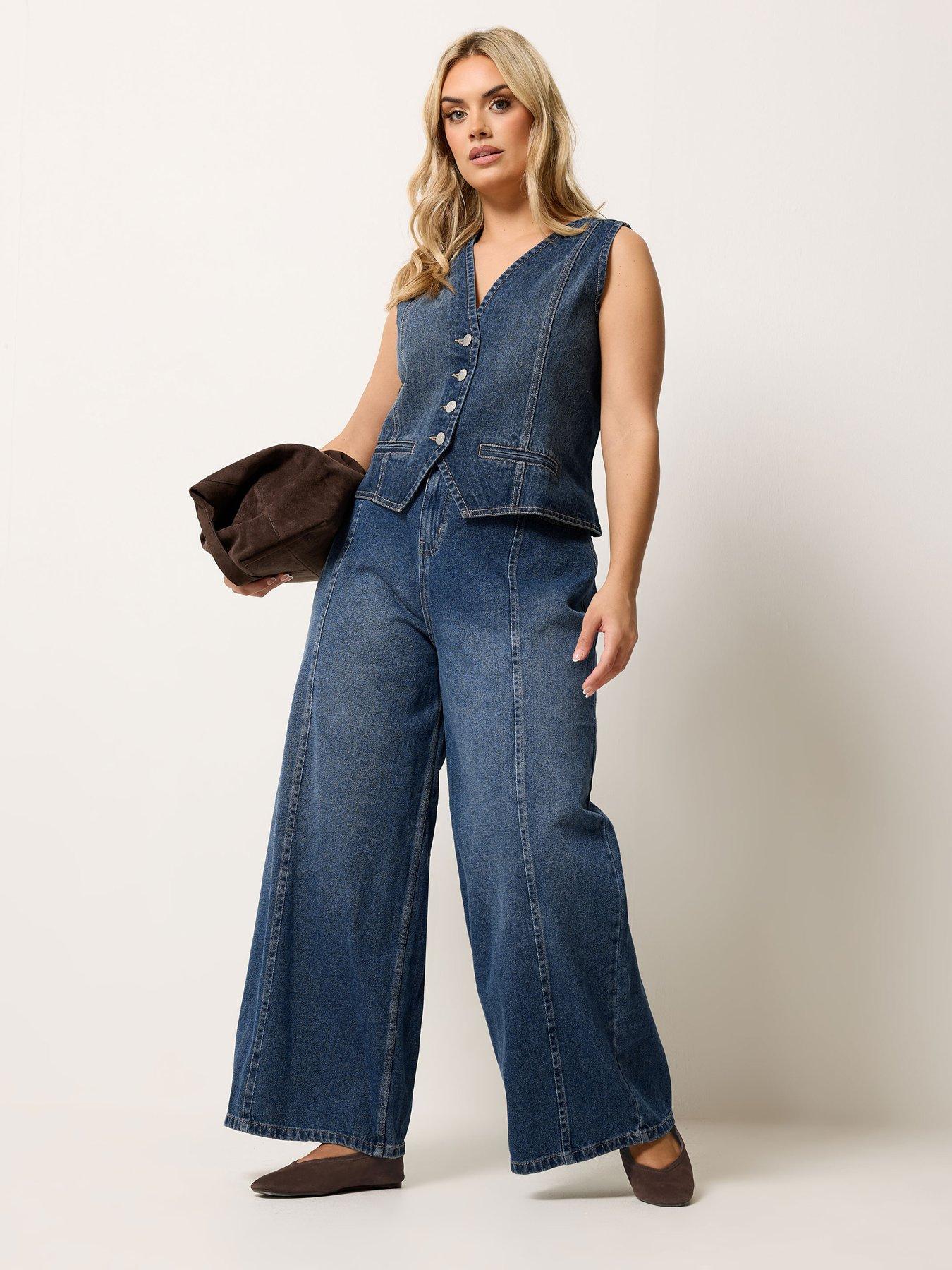  image of yours-curve-denim-waistcoat-blue