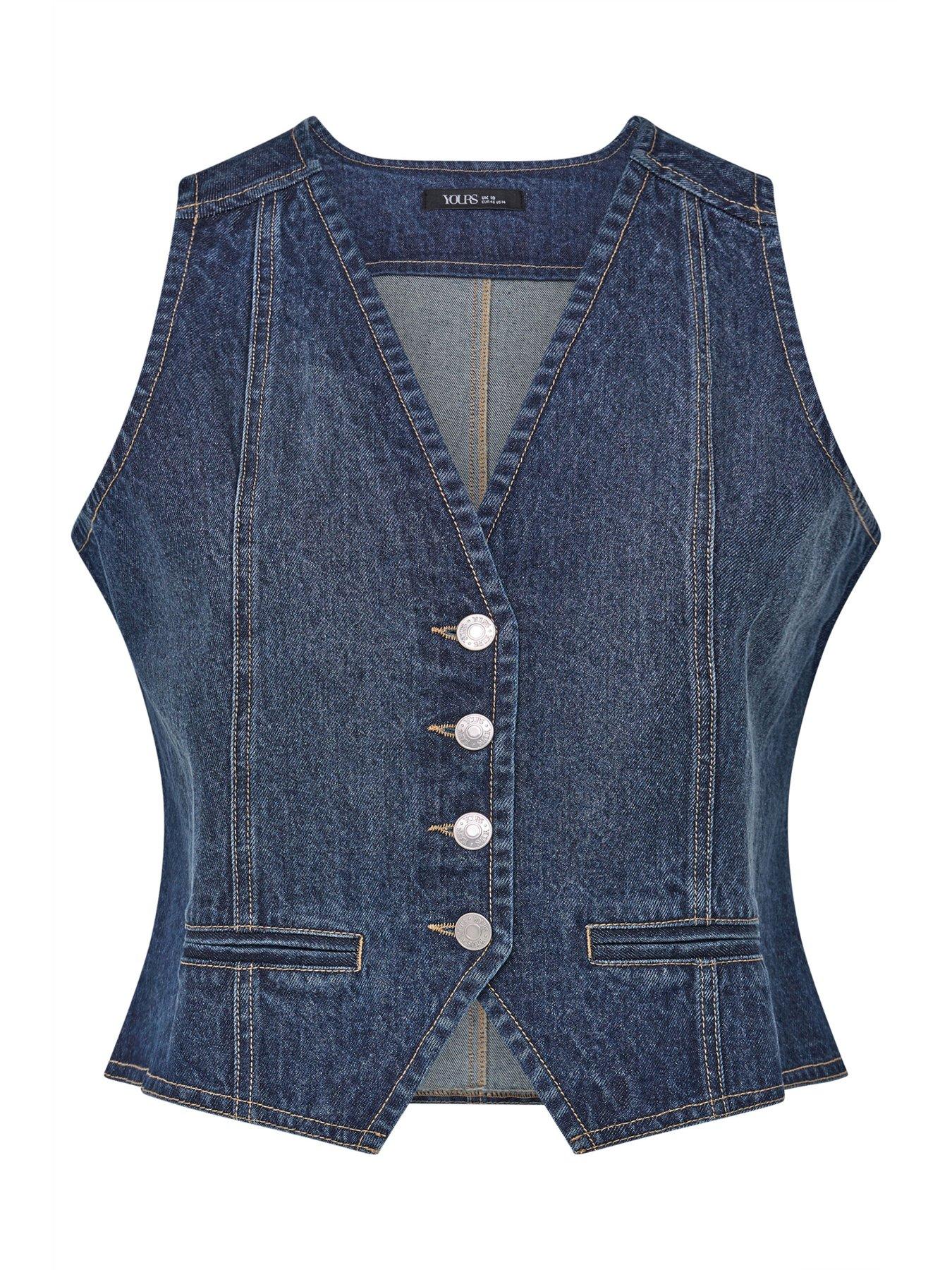 image of yours-curve-denim-waistcoat-blue