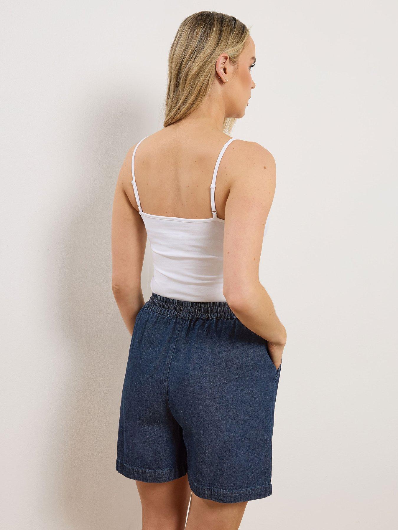  image of long-tall-sally-tall-denim-pull-on-shorts