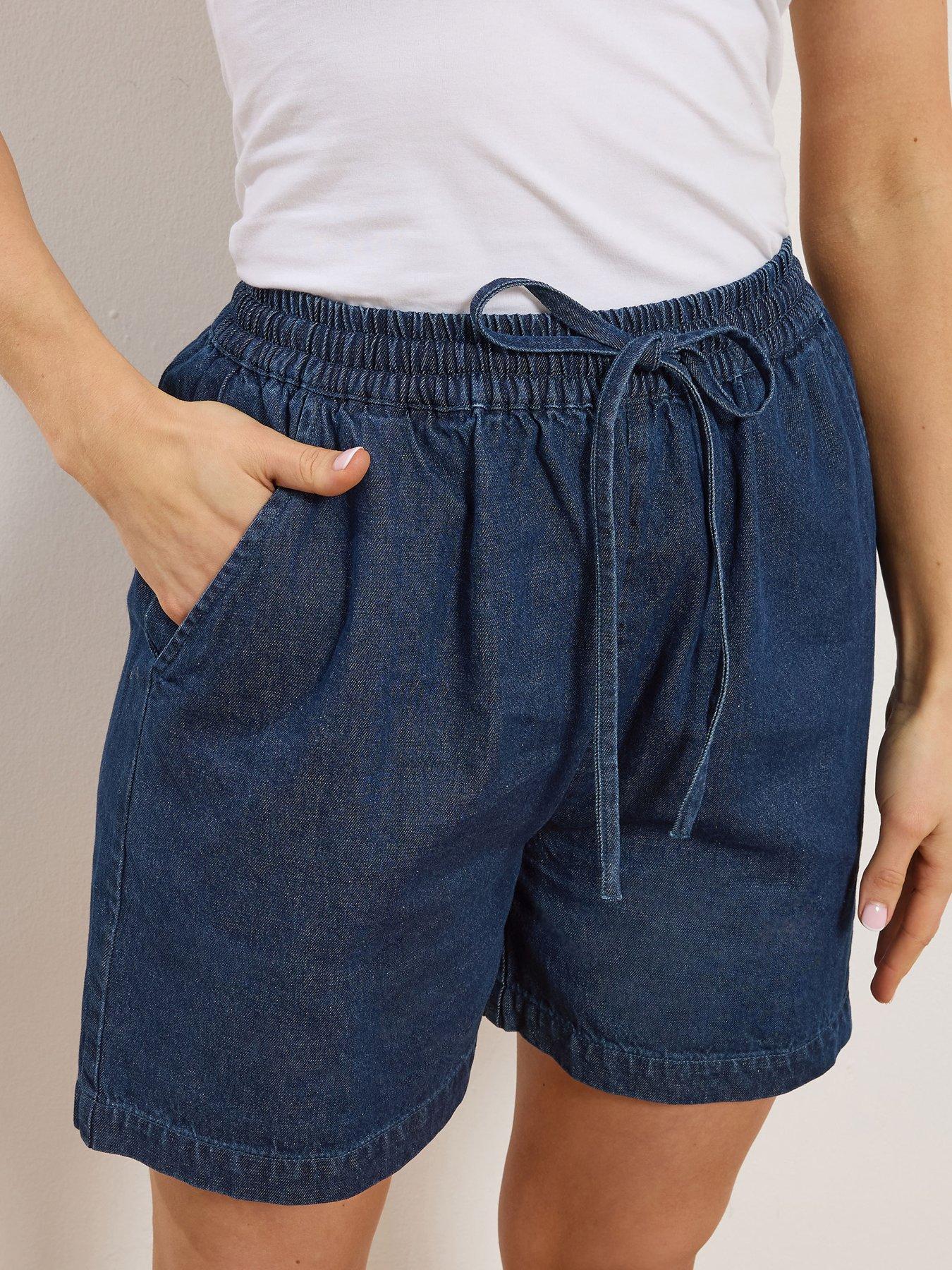  image of long-tall-sally-tall-denim-pull-on-shorts