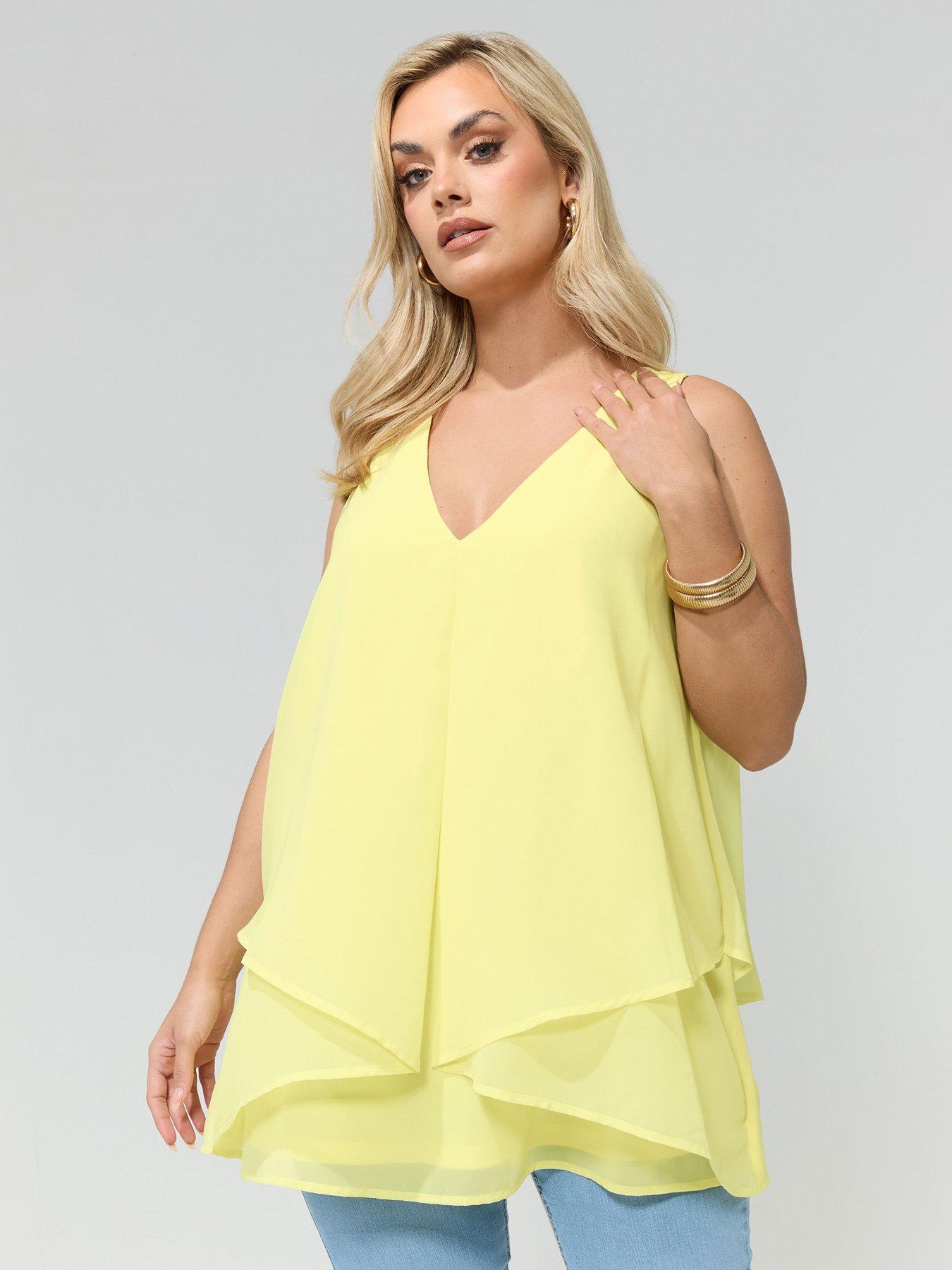 Yours Curve Layered Top - Yellow