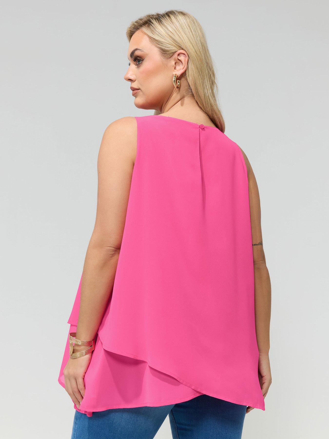 Image 2 of 5 of Yours Curve Layered Top - Pink