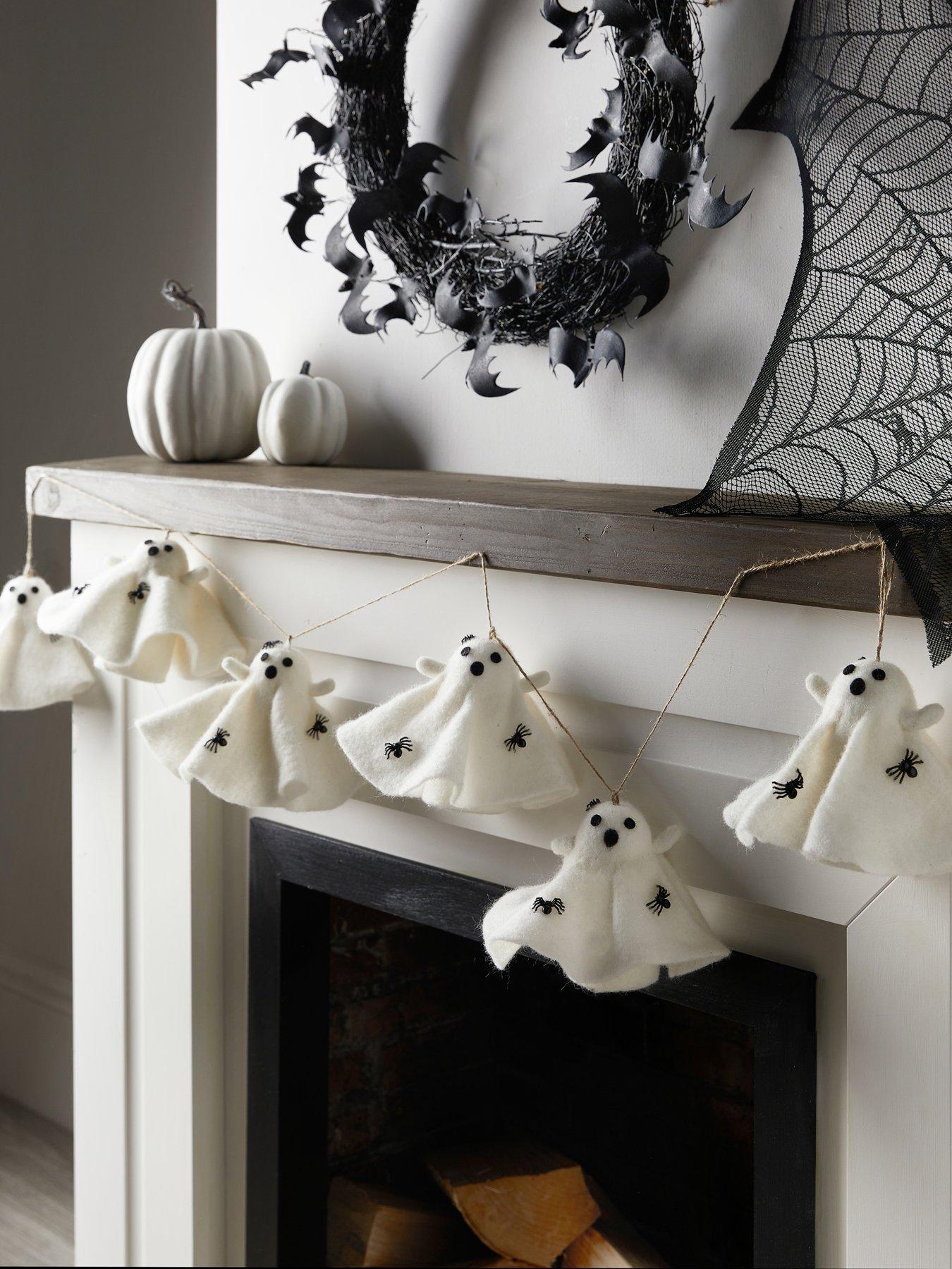 The Very Collection White Felt Ghost Garland Halloween Decoration