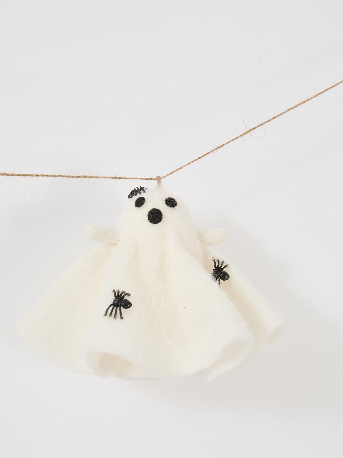 Image 3 of 7 of The Very Collection White Felt Ghost Garland Halloween Decoration
