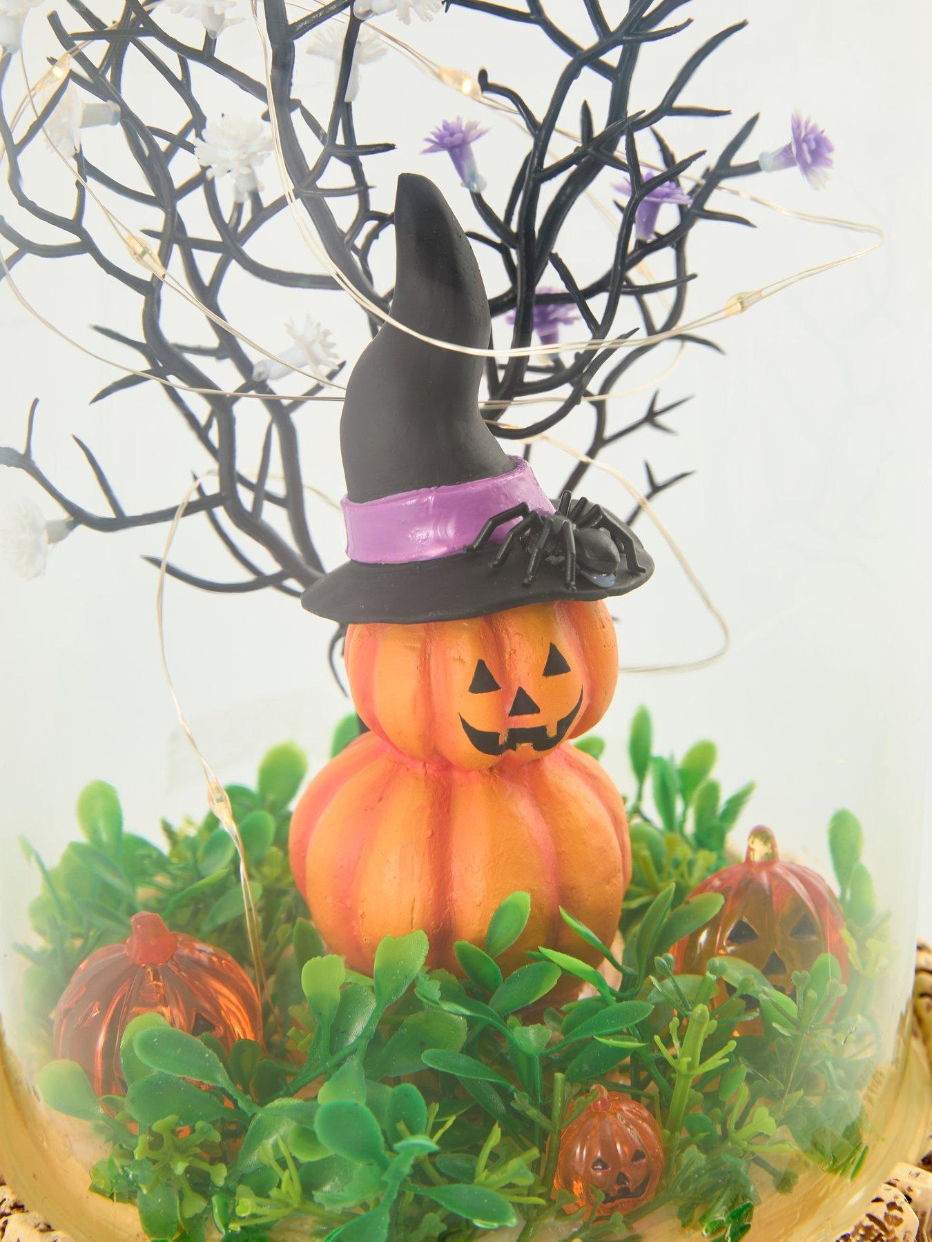 Image 5 of 7 of The Very Collection Lit Halloween Cloche Decoration with Pumpkin