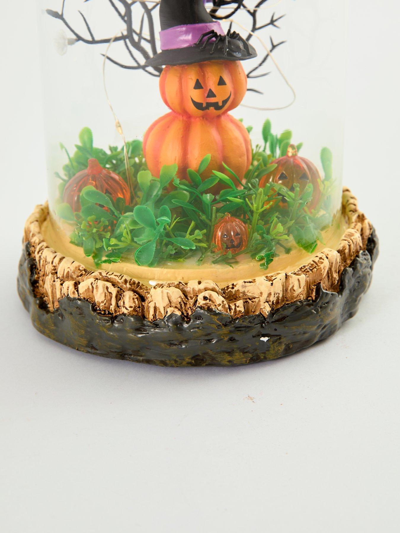 Image 7 of 7 of The Very Collection Lit Halloween Cloche Decoration with Pumpkin