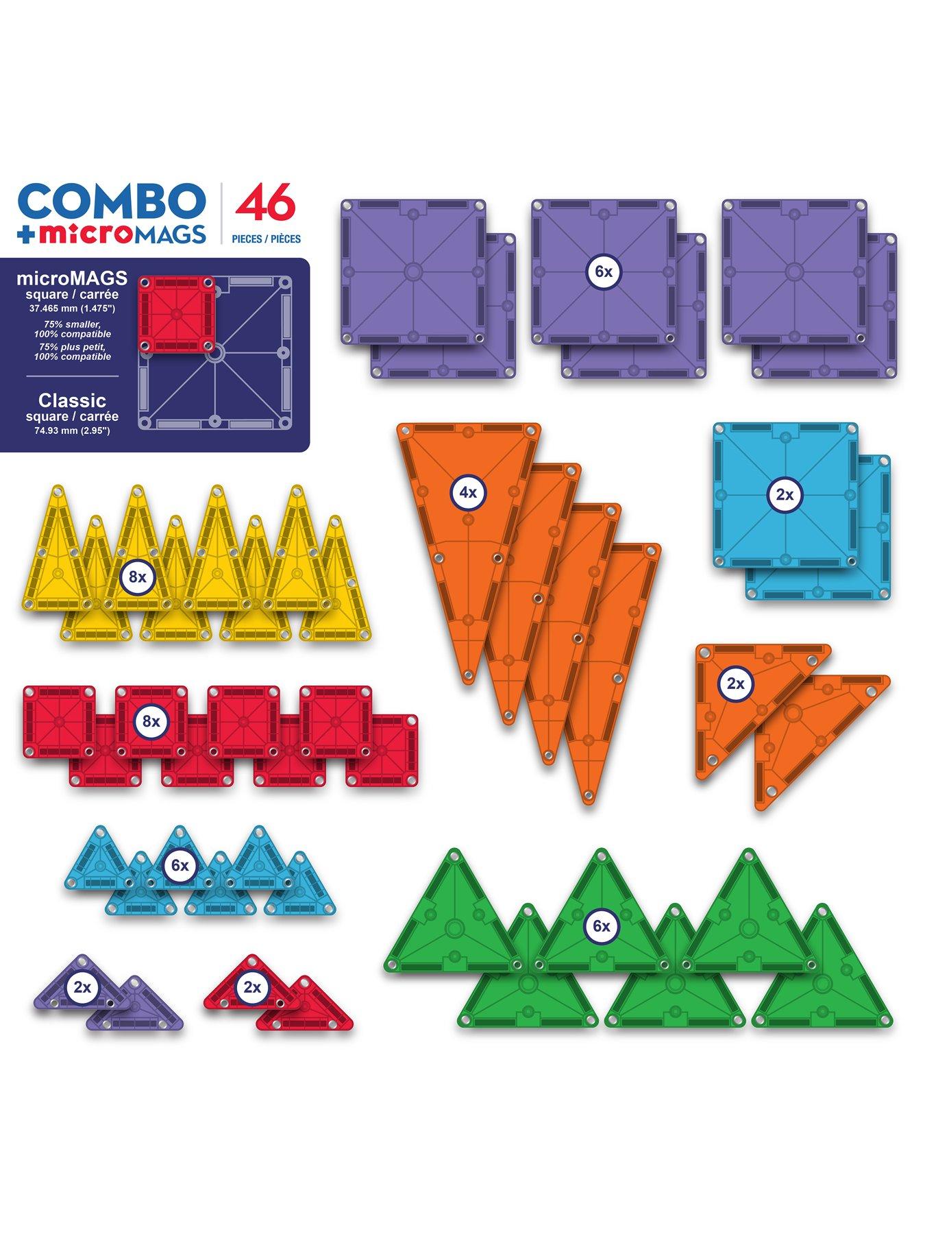 Image 6 of 7 of Magna-Tiles COMBO + microMAGS - 46pc.