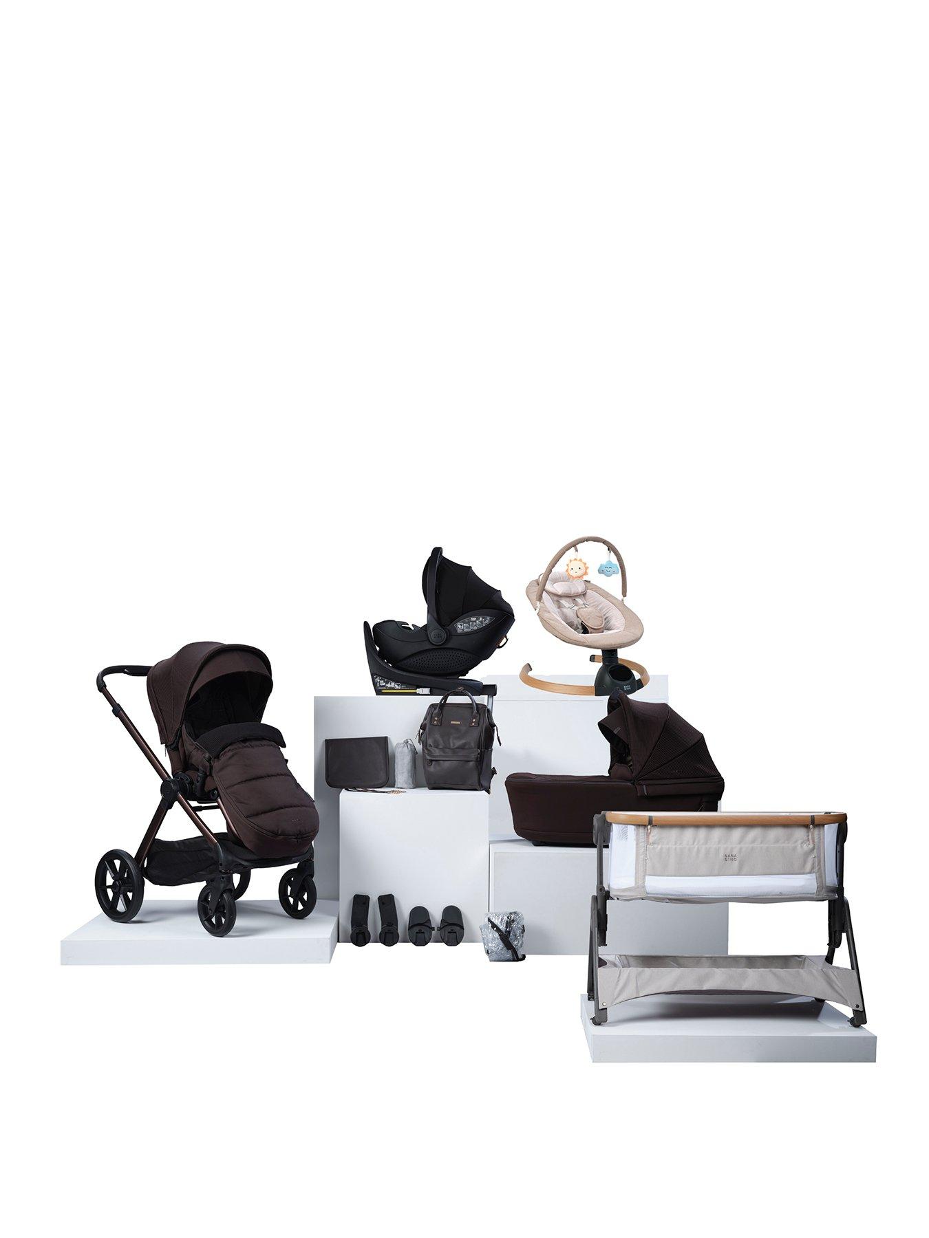 BabaBing! 16 Piece Raffi MKII Travel  &  Home Bundle with Spin Car Seat  &  Isofix Base - Coffee