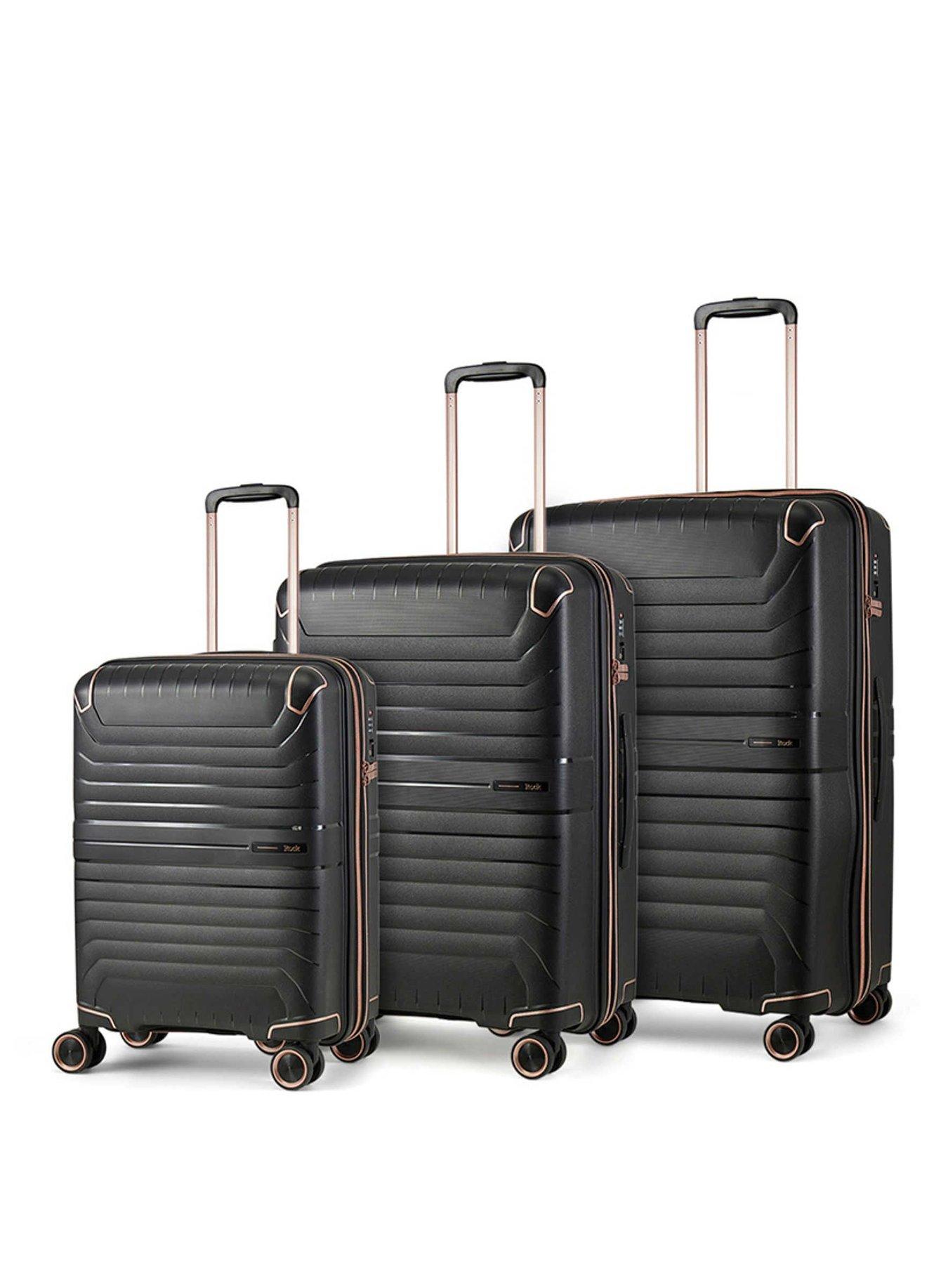 Rock Luggage Astrid Black 3pc Suitcase Set