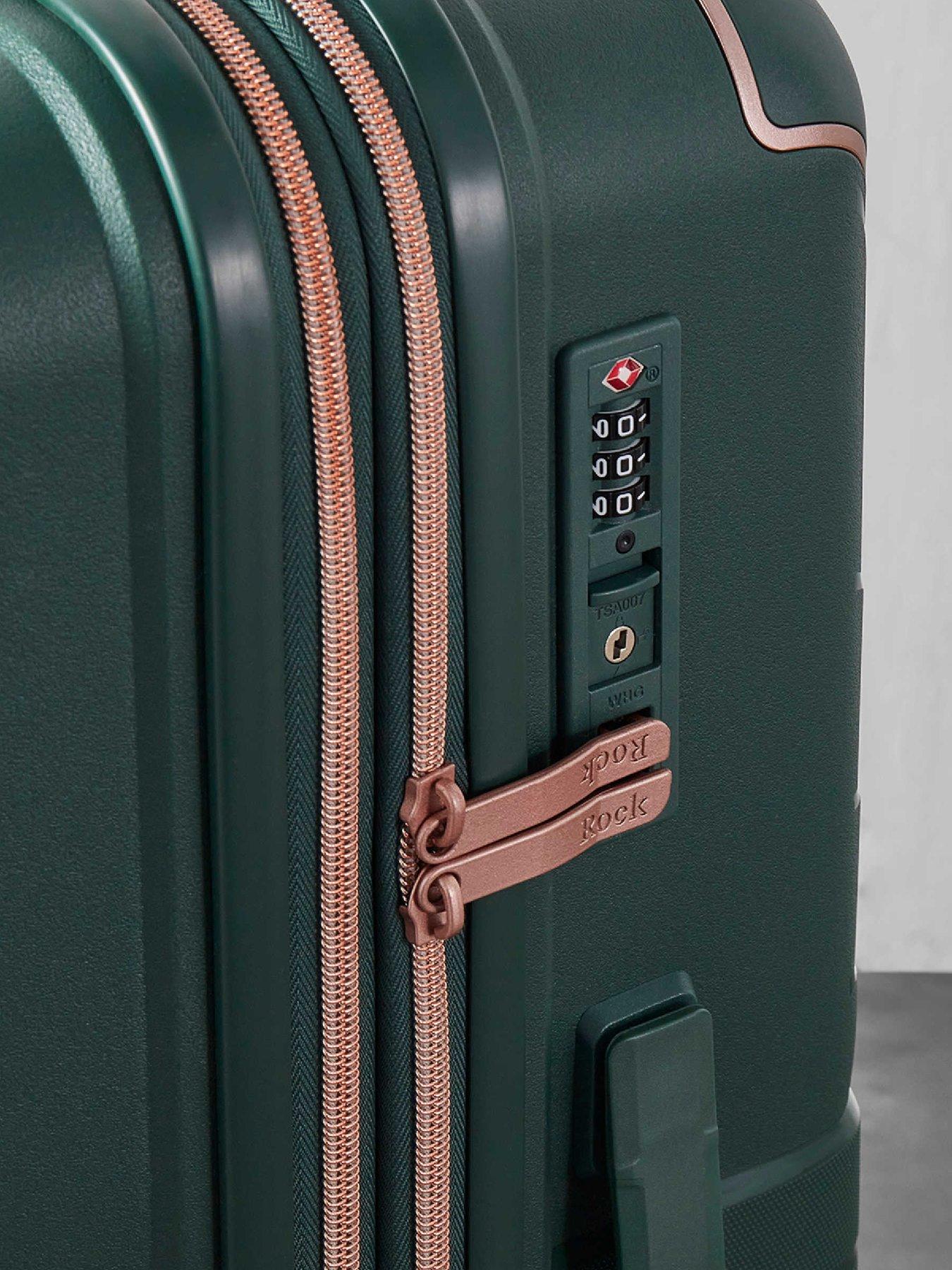  image of rock-luggage-astrid-green-3pc-suitcase-set