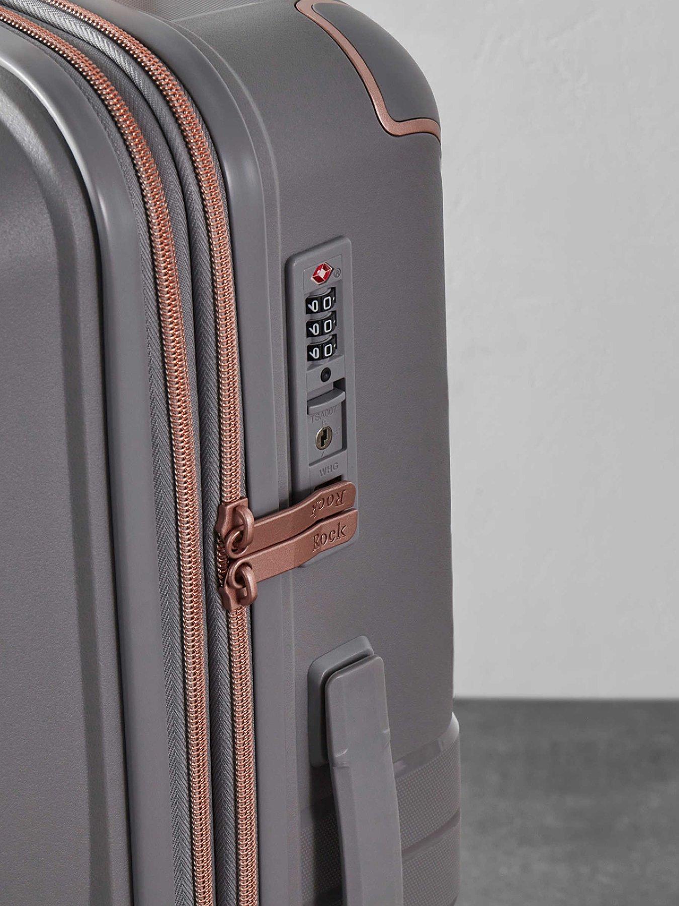  image of rock-luggage-astrid-grey-3pc-suitcase-set