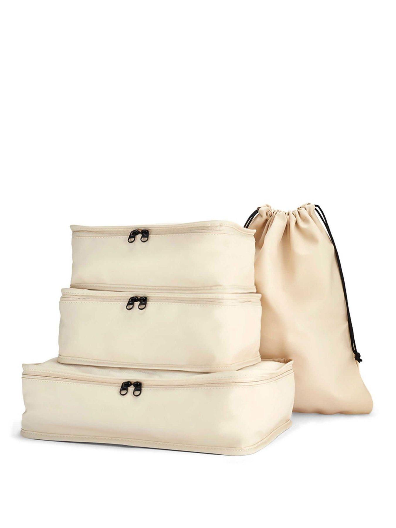 Image 1 of 6 of Rock Luggage Packing Cubes Beige Set of 4