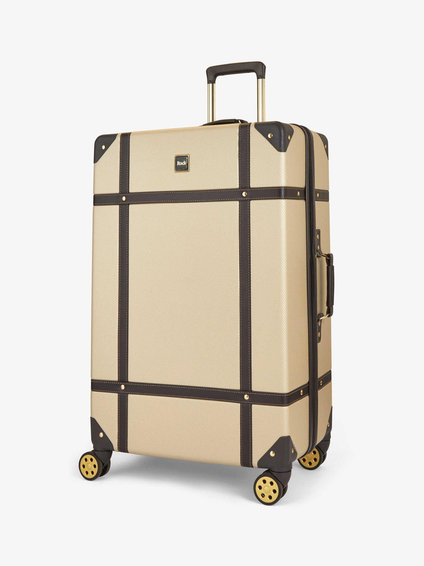 Image 2 of 6 of Rock Luggage Vintage Gold 4pc Suitcase Set