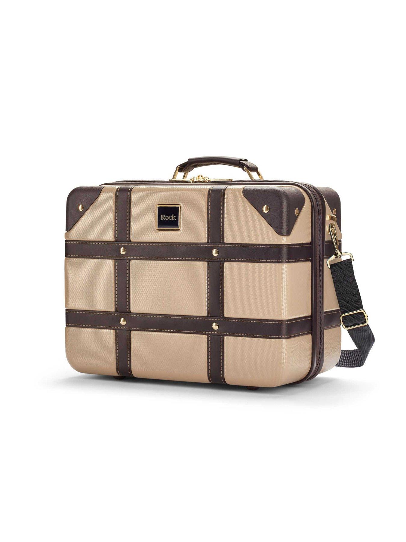 Image 3 of 6 of Rock Luggage Vintage Gold 4pc Suitcase Set
