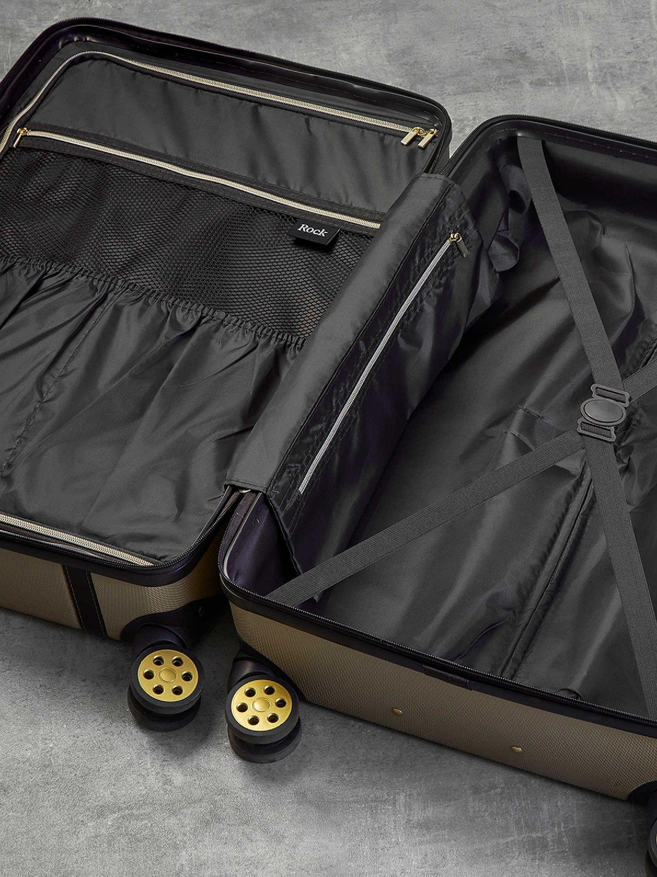 Image 4 of 6 of Rock Luggage Vintage Gold 4pc Suitcase Set