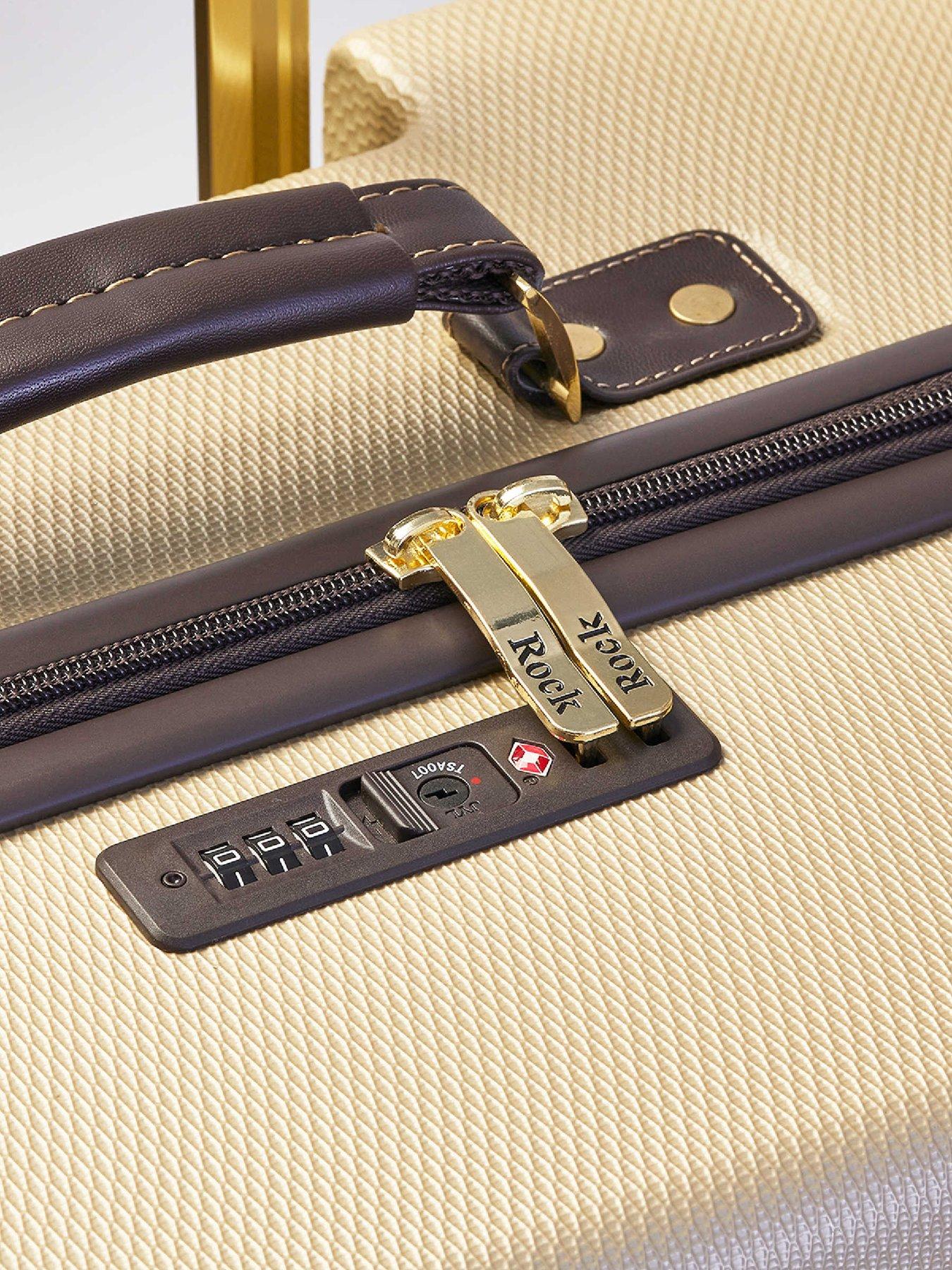 Image 5 of 6 of Rock Luggage Vintage Gold 4pc Suitcase Set