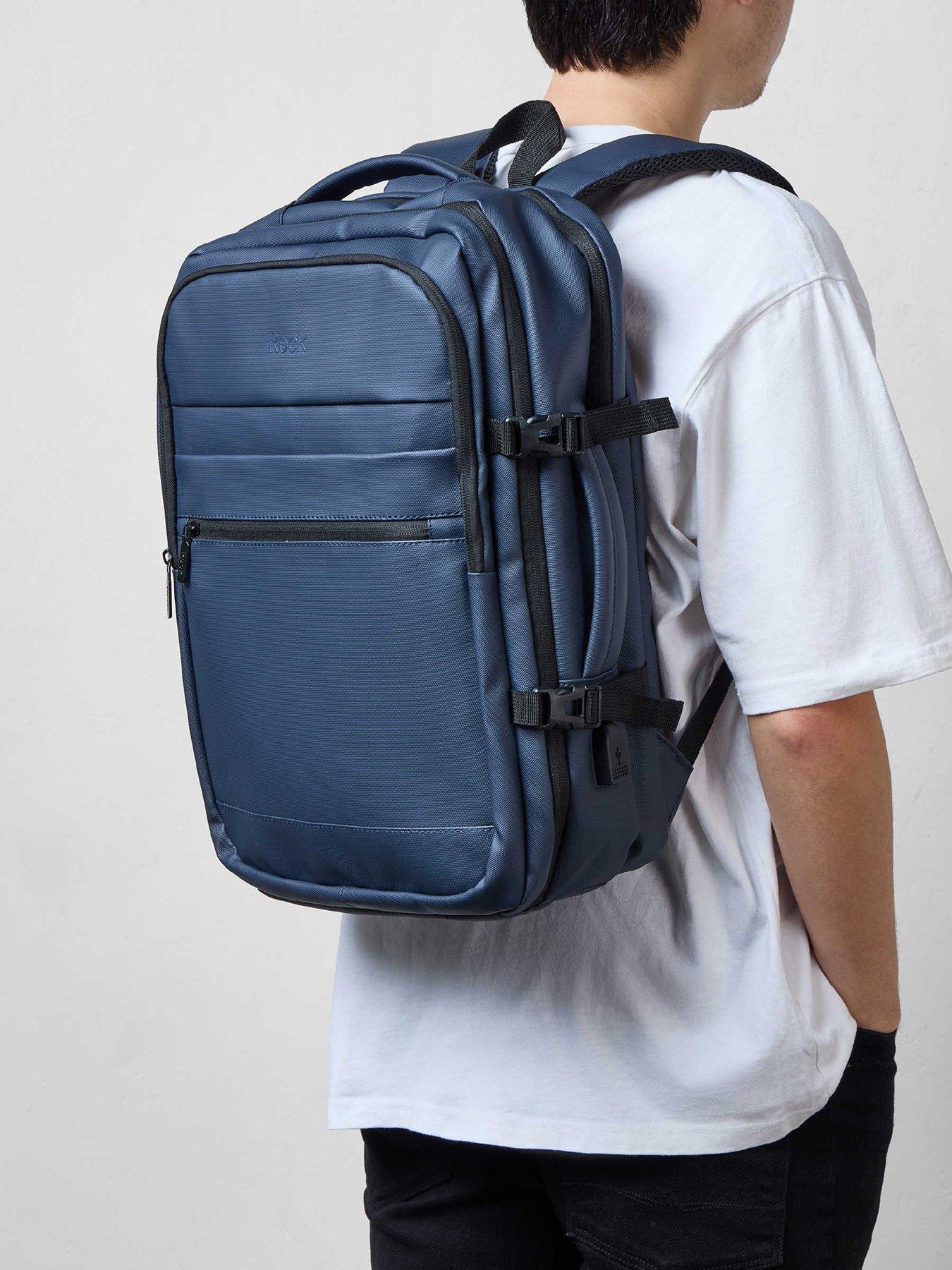  image of rock-luggage-dalston-navy-backpack-medium