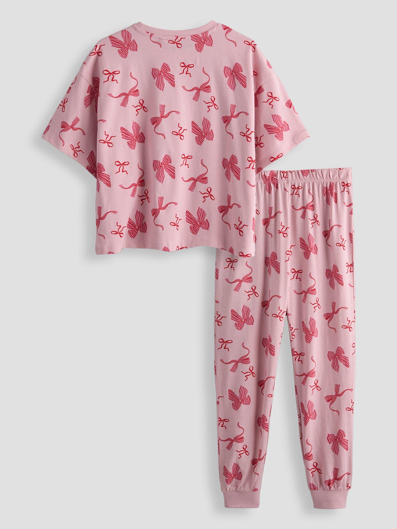 Image 2 of 4 of The Very Collection Girls Bow Print Value Jersey Short Sleeve Basic Pj