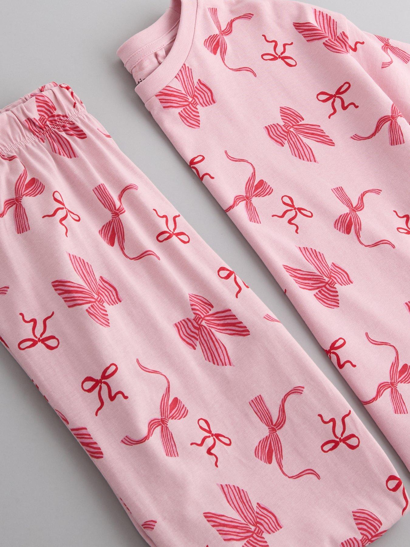 Image 4 of 4 of The Very Collection Girls Bow Print Value Jersey Short Sleeve Basic Pj