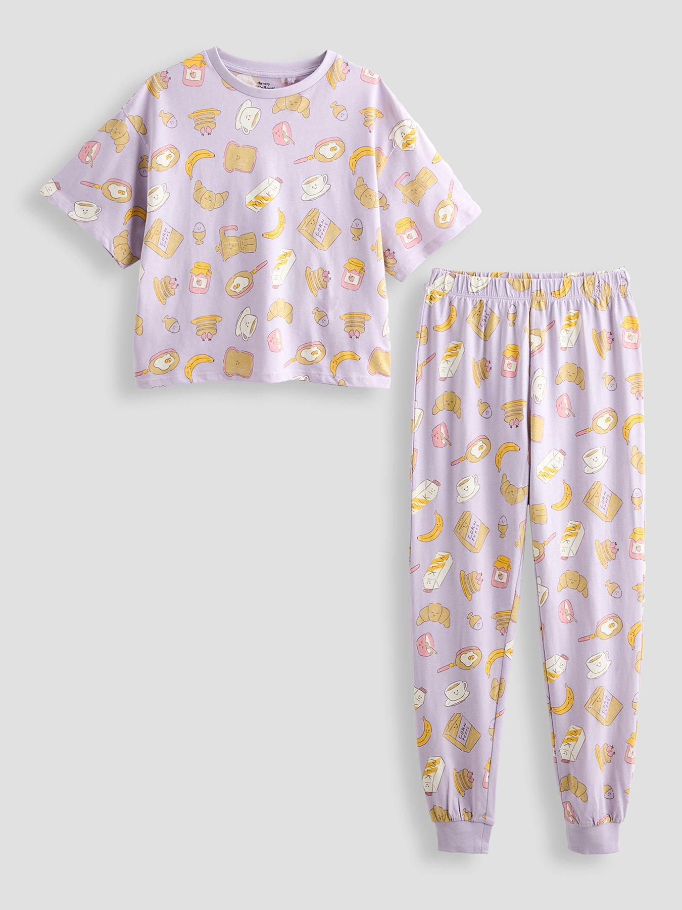 The Very Collection Girls Breakfast Print Pyjama Set - Multi
