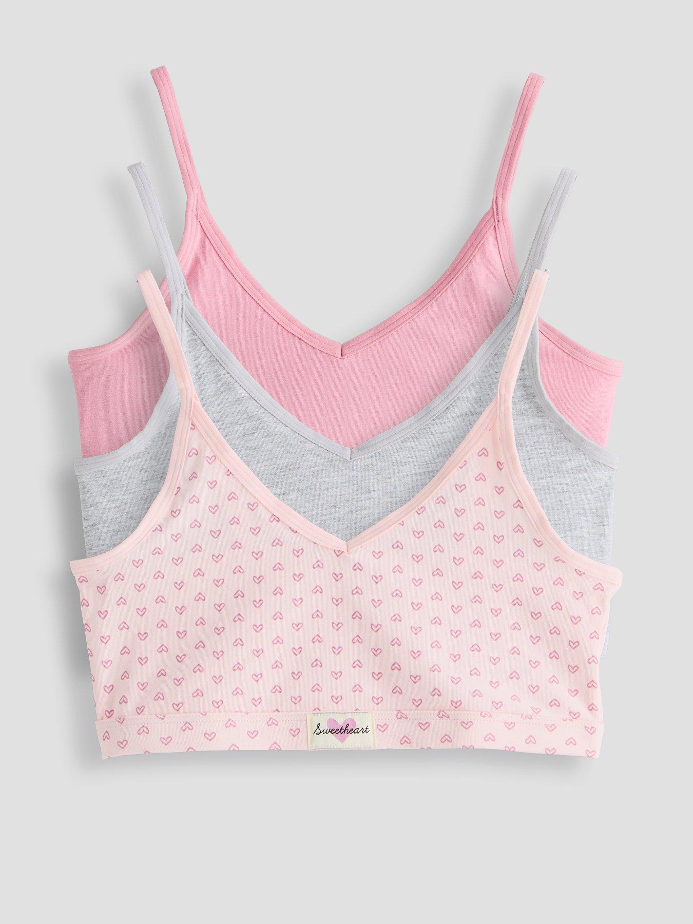 The Very Collection Older Girls Pink 3Pk Jersey Crop Basic Top - Multi