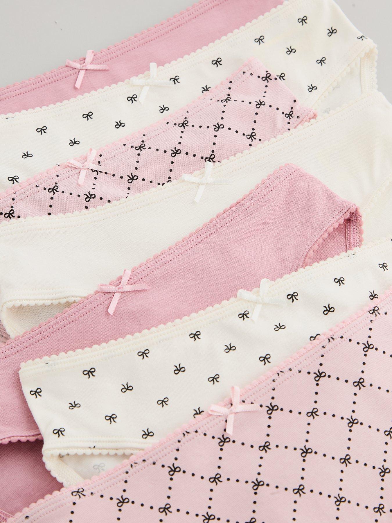 Image 5 of 5 of The Very Collection Older Girls 7Pk Mono Hearts Briefs (3 - 16 years) - Pink