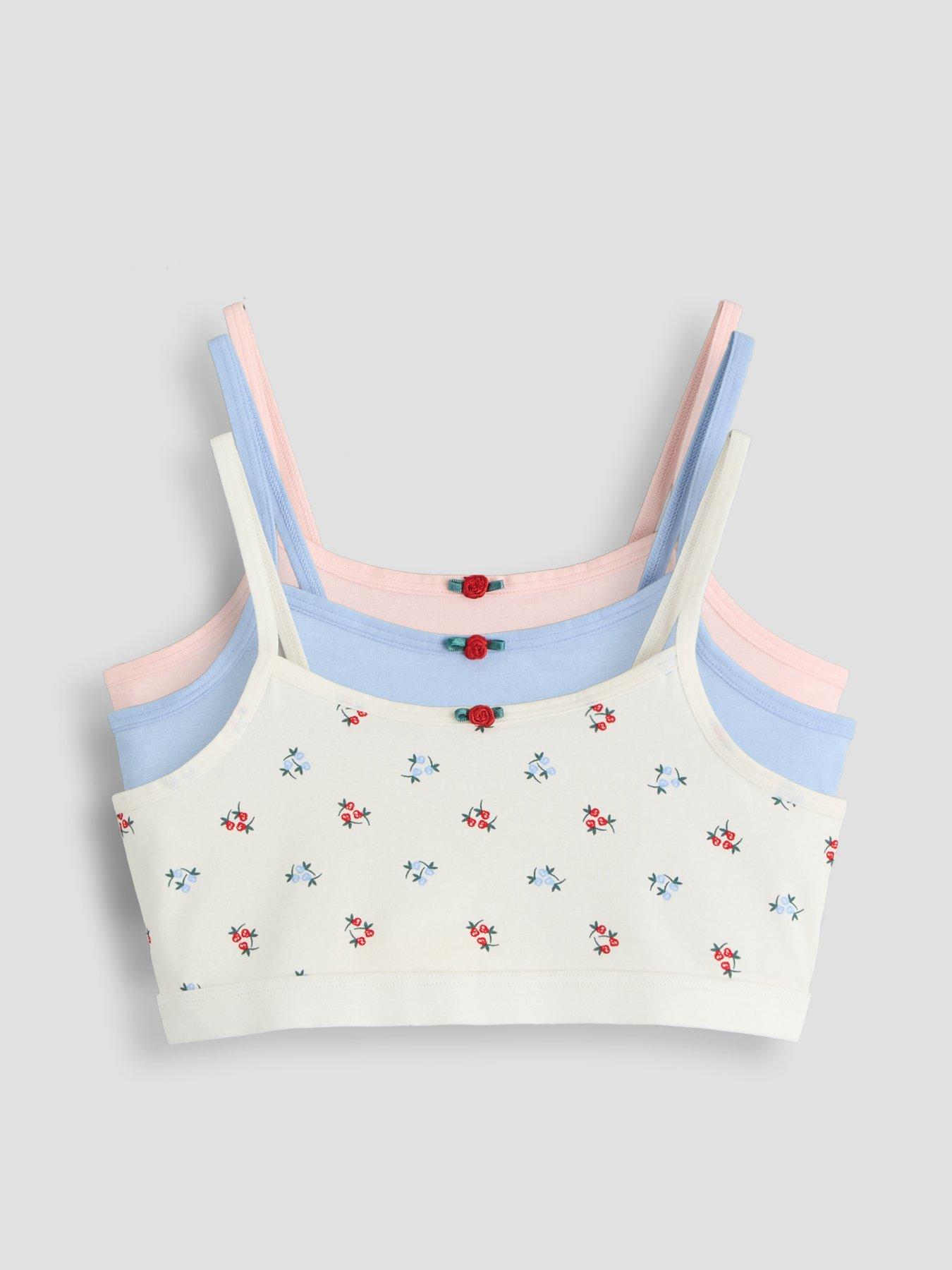 The Very Collection Older Girls Blue Floral Print Crop Top 3pk