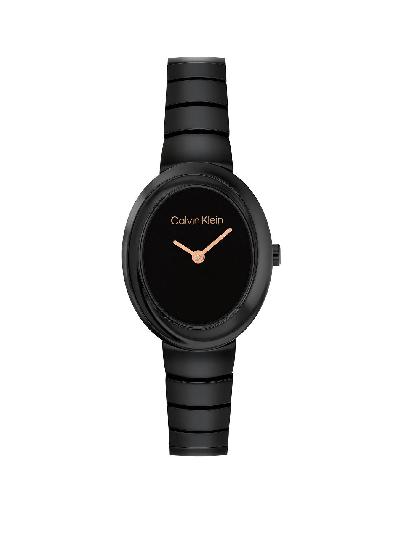 Image 1 of 5 of Calvin Klein Women's CK Twisted Bezel Black IP Watch