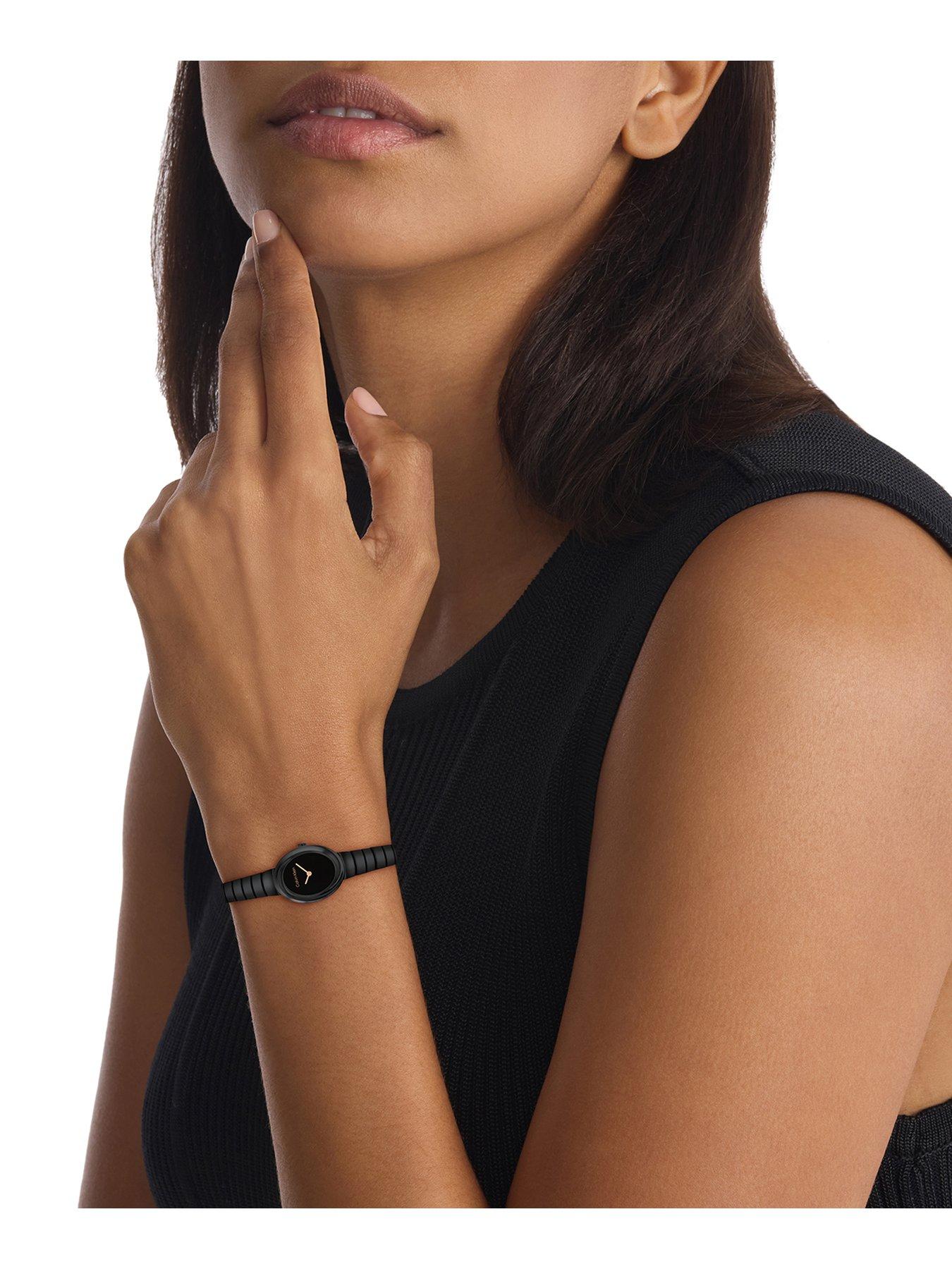 Image 4 of 5 of Calvin Klein Women's CK Twisted Bezel Black IP Watch