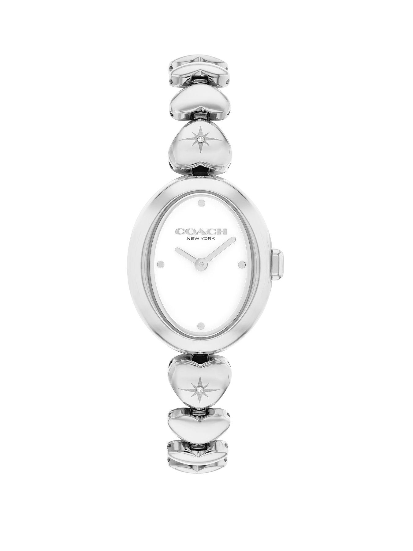 COACH Ladies Sammy Stainless Steel Heart Bracelet Watch