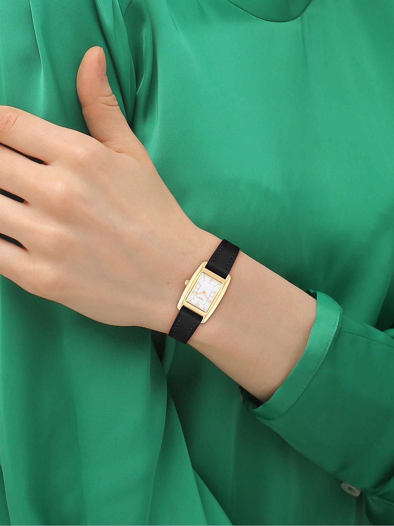 Image 4 of 5 of COACH Ladies Reese Black Leather Strap Watch